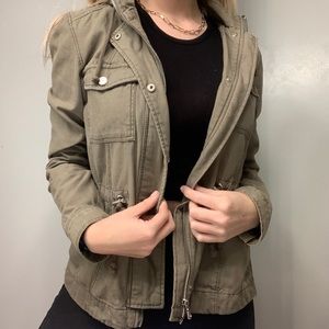 Army green jacket zip up